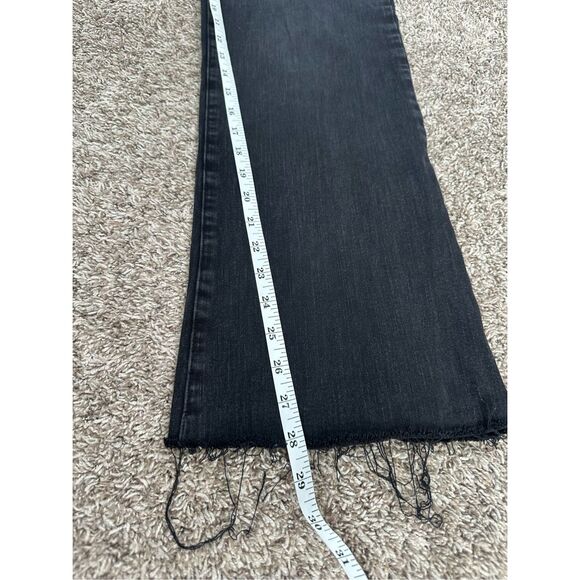 Betabrand Premium Yoga Denim Pull On Flare Bootcut Black Wash Jean Frayed Hem XL - Picture 10 of 10